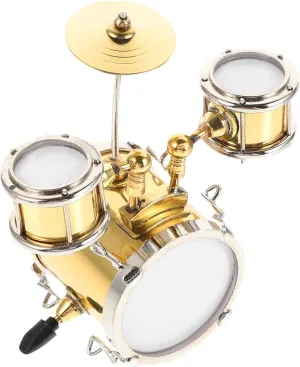 1 Set Creative Mini Drum Model for Home Decor Drum Lovers Stylish Miniature Musical Instrument Adornment for Dollhouse Crafts Projects