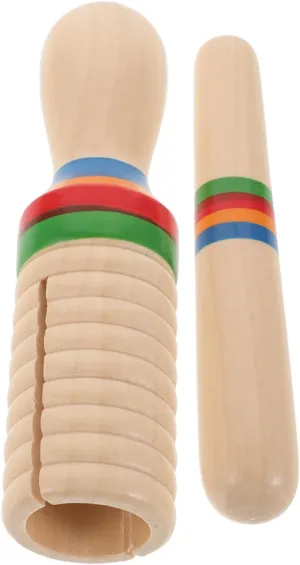 10 Sets Wooden Boys and Girls Educational Instrument Sound Tube Single-Threaded Ring Toy Enhance Listening Skills Rhythm