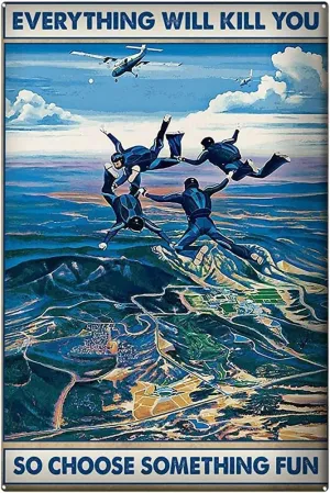 1000 Pieces Jigsaw Puzzles for Adultssky Diving Parachuting Everything Will Kill You So Choose Something Fun Fun Game Props Toys Decompressing Intellectual Puzzles for Hallowen Birthday