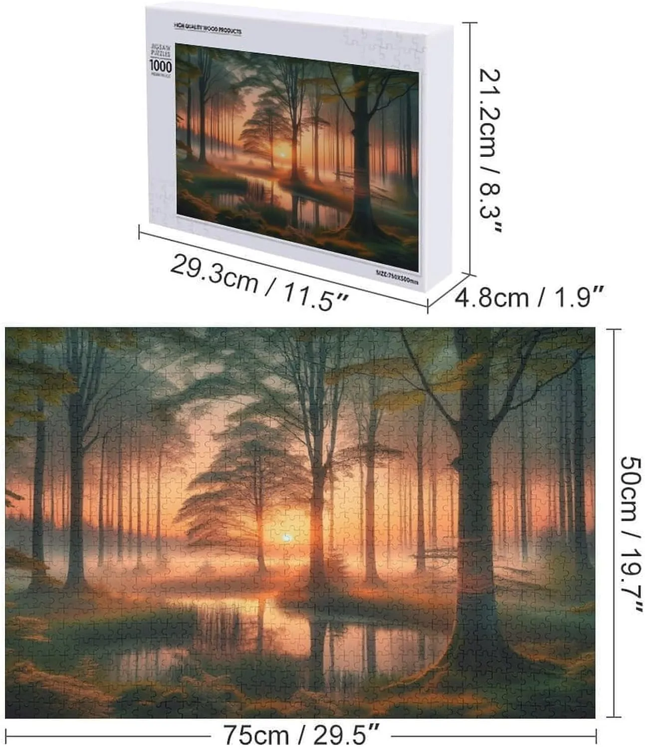 1000pcs Fishing Boat Painting Puzzle Wooden Jigsaw Puzzles for Family Games Suitable for Teenagers and Adults Gift for Women Men 29.5x19.7 Inch