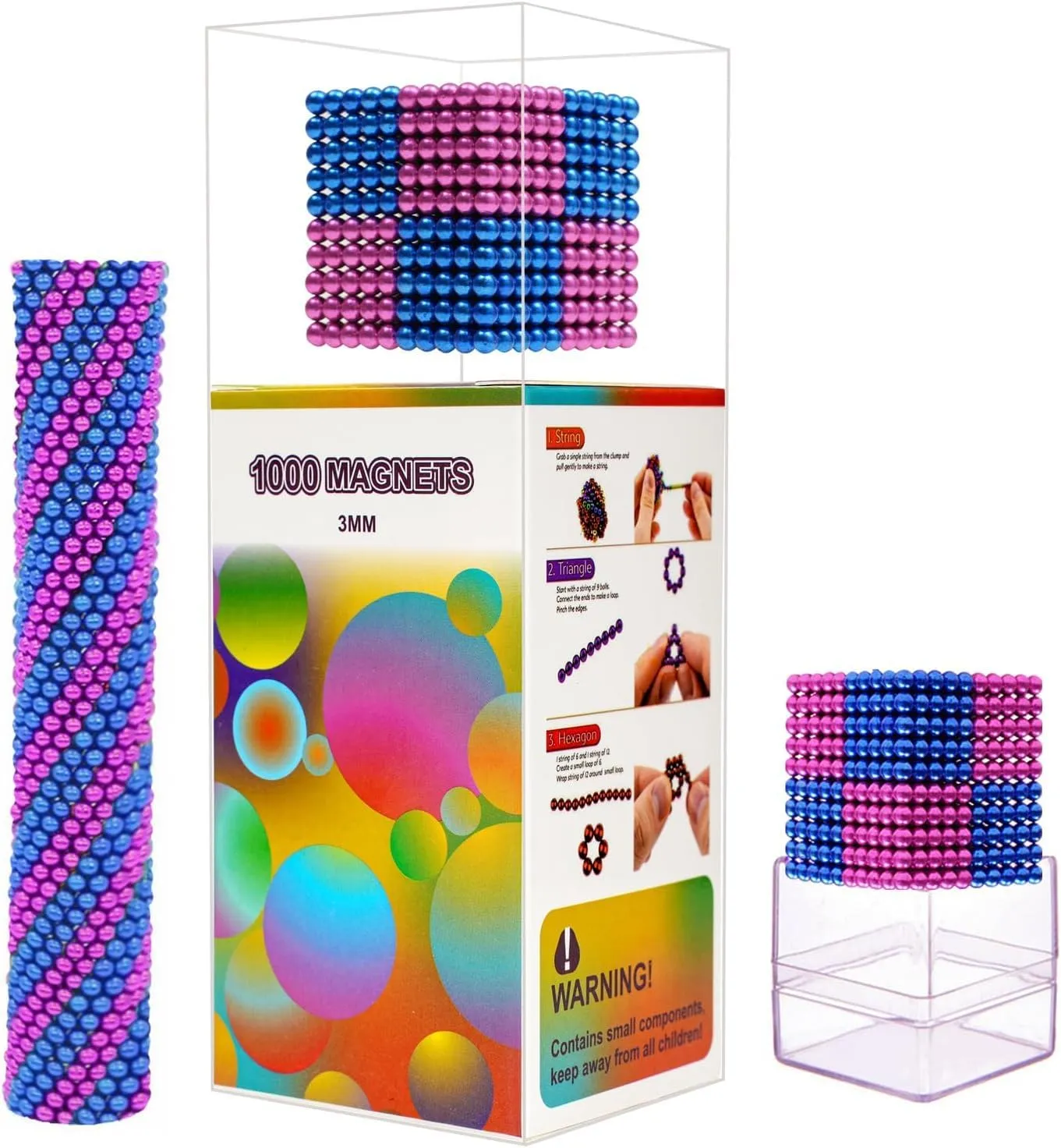 1001PC Upgraded Magnet Toys for Teenager Adults, [1000!] Sh-l Magnetic Balls Putty, Magnetic Beads Slime (C1*1001PCS*3.Mm)