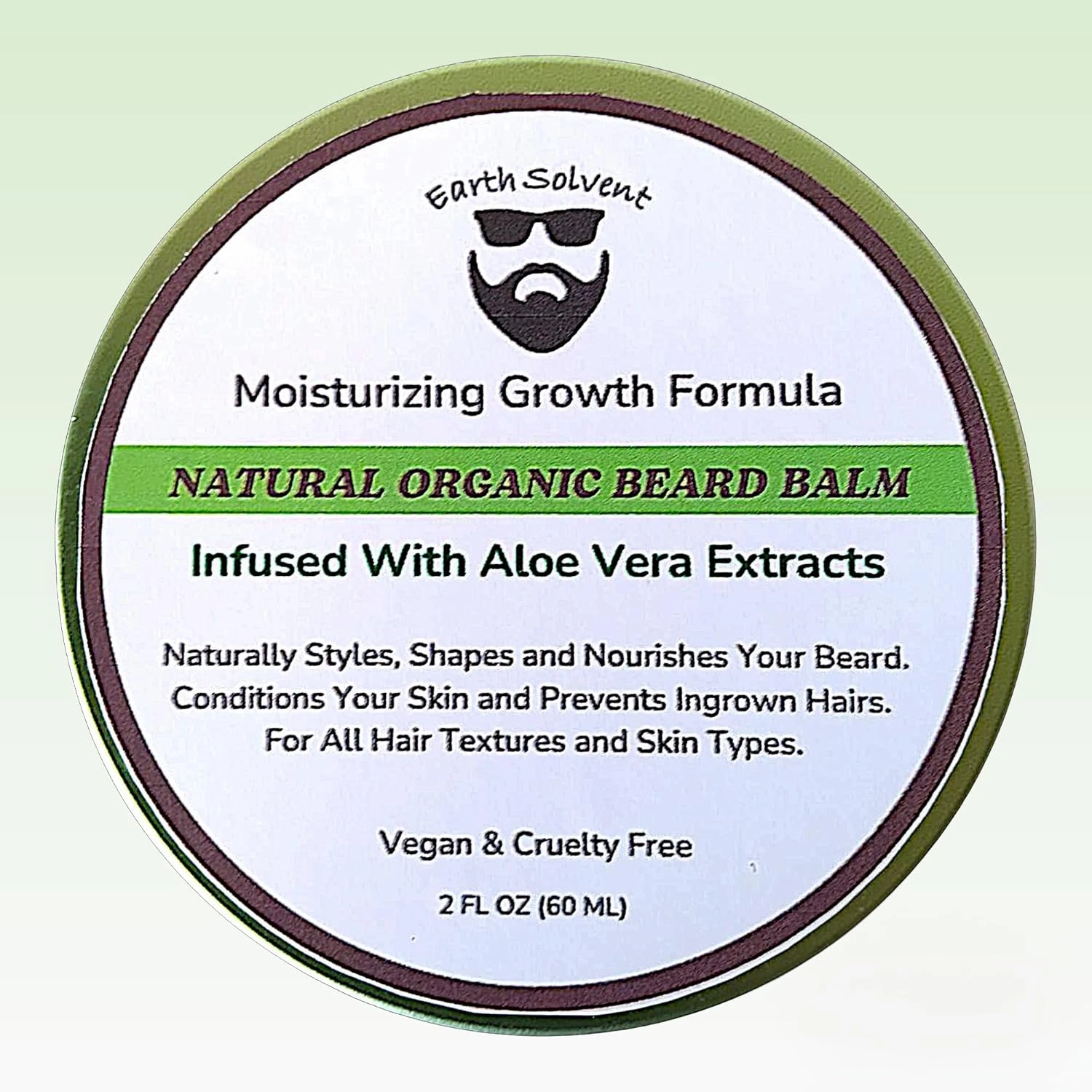 100% Vegan Natural Organic Beard Balm Leave-in Conditioner - Moisturizing Growth Formula Made with All Natural and Organic Ingredients For Sensitive Skin (Aloe Vera)