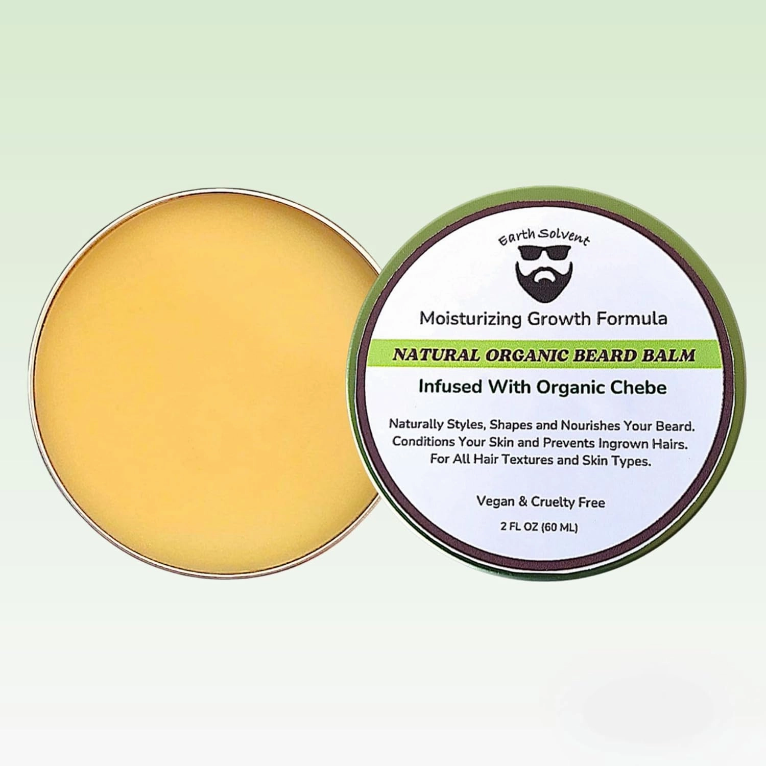 100% Vegan Natural Organic Beard Balm Leave-in Conditioner - Moisturizing Growth Formula Made with All Natural and Organic Ingredients For Sensitive Skin (Chebe)