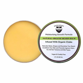 100% Vegan Natural Organic Beard Balm Leave-in Conditioner - Moisturizing Growth Formula Made with All Natural and Organic Ingredients For Sensitive Skin (Chebe)
