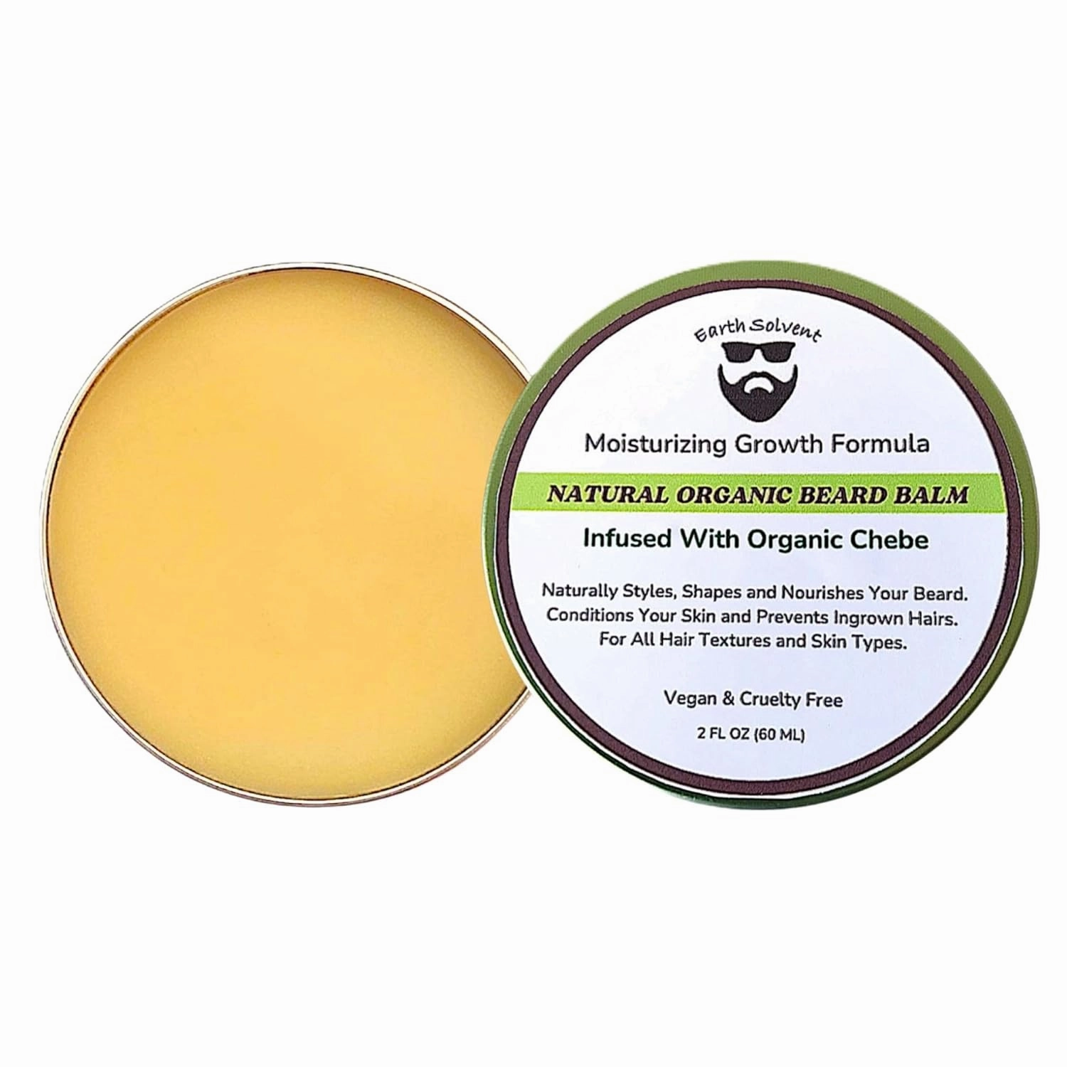 100% Vegan Natural Organic Beard Balm Leave-in Conditioner - Moisturizing Growth Formula Made with All Natural and Organic Ingredients For Sensitive Skin (Chebe)