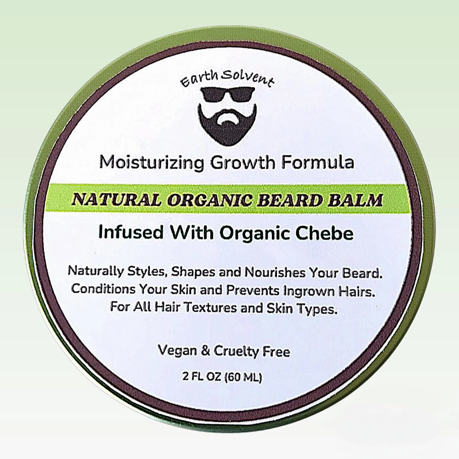 100% Vegan Natural Organic Beard Balm Leave-in Conditioner - Moisturizing Growth Formula Made with All Natural and Organic Ingredients For Sensitive Skin (Chebe)