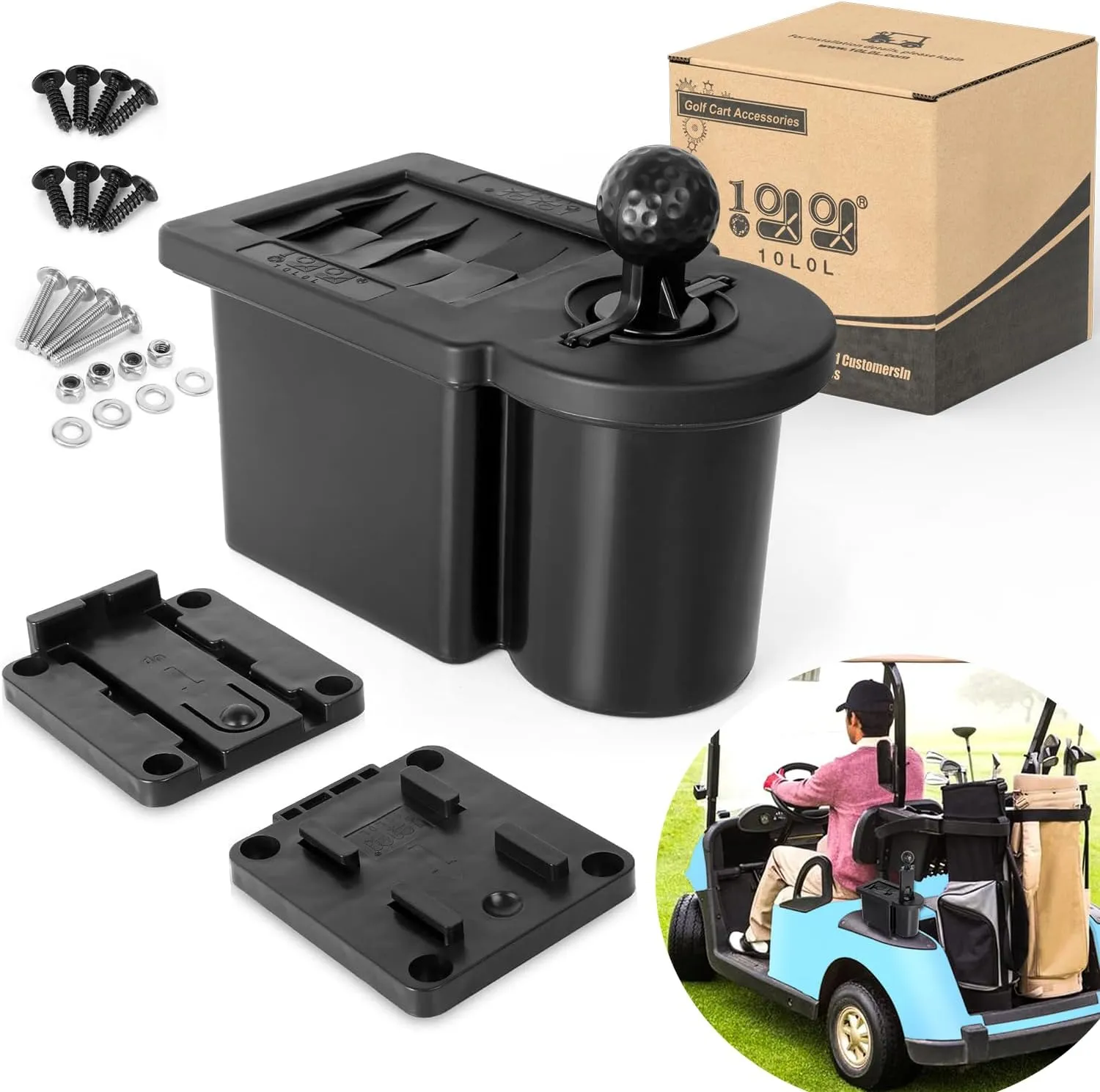 10L0L Golf Cart Ball Washer and Club Cleaner Kit, Detachable Golf Club Head and Ball Washer Golf Cleaner for EZGO Club Car Yamaha