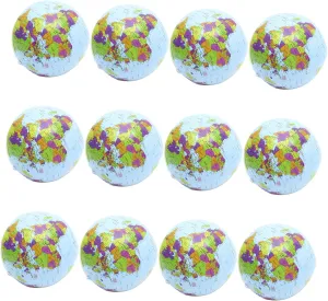 12Pcs Inflatable Globe Beach Balls Fun Summer Pool Playthings for Educational Geography Learning Safe Lightweight Design for Parties and Outdoor Activities