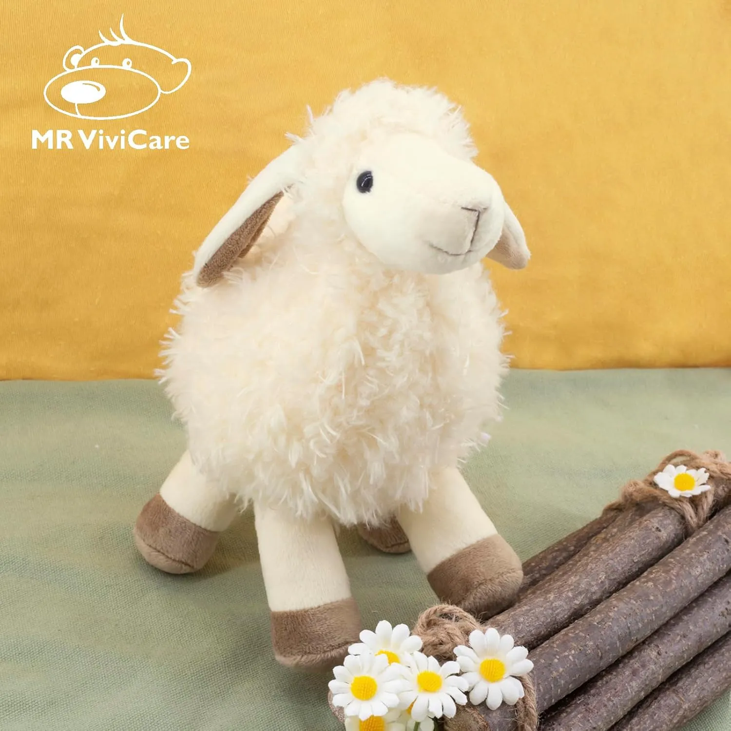 13.5" White/Cream Sheep Stuffed Animals for Boys and Girls,Soft and Adorable Lamb Plush Toys for Newborn Babies,Great Gifts on Birthday,Christmas,Baby Shower,Easter,Machine Washable