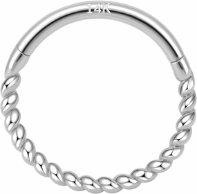 14k Gold 16G Septum Nose Rings for Women Men, 8mm/10mm Helix Daith Tragus Cartilage Hoop Earrings Piercing Jewelry