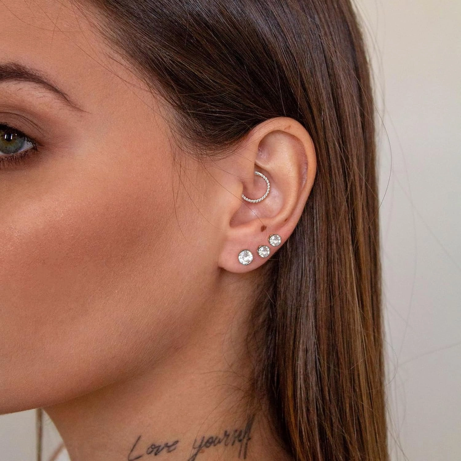 14k Gold 16G Septum Nose Rings for Women Men, 8mm/10mm Helix Daith Tragus Cartilage Hoop Earrings Piercing Jewelry