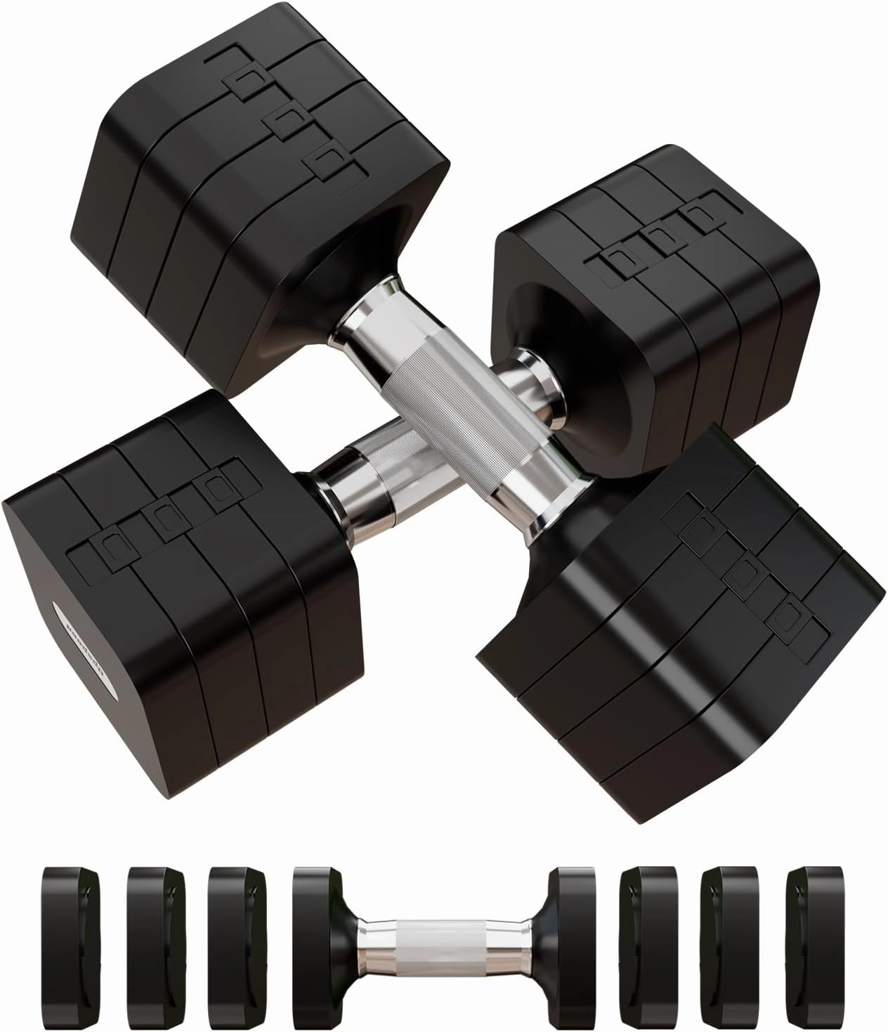 15LB 20LB 50LB Adjustable Dumbbell Set, 4 in 1 Free Weights Dumbbells Set for Women Men Hand Weights Sets Adjust Dumbbell Weight Sets for Home Gym Exercise Workout Strength Training Equipments