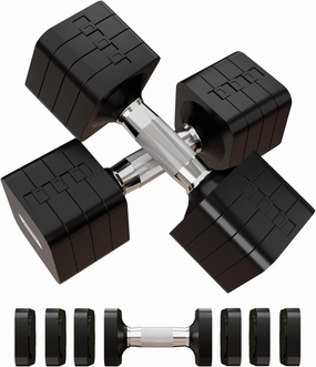15LB 20LB 50LB Adjustable Dumbbell Set, 4 in 1 Free Weights Dumbbells Set for Women Men Hand Weights Sets Adjust Dumbbell Weight Sets for Home Gym Exercise Workout Strength Training Equipments