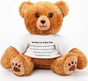 16 Inch Sympathy Bear with Shirt, a Bear Hug Gift for Kids, Comfort Gift for Loss of Loved One, Large Get Well Soon Plush Stuffed Animal for Condolence, Funeral, Memorial Day