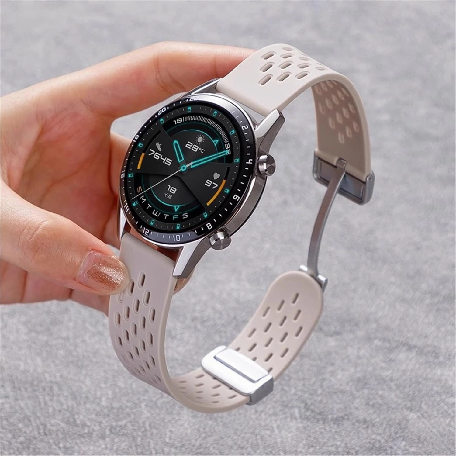 18 20 22mm Magnetic Silicone Strap For Huawei Watch GT 5 46mm 41mm Breathable Sports Band For Huawei GT5 Pro GT4 GT3 GT2 Correa WatchBands