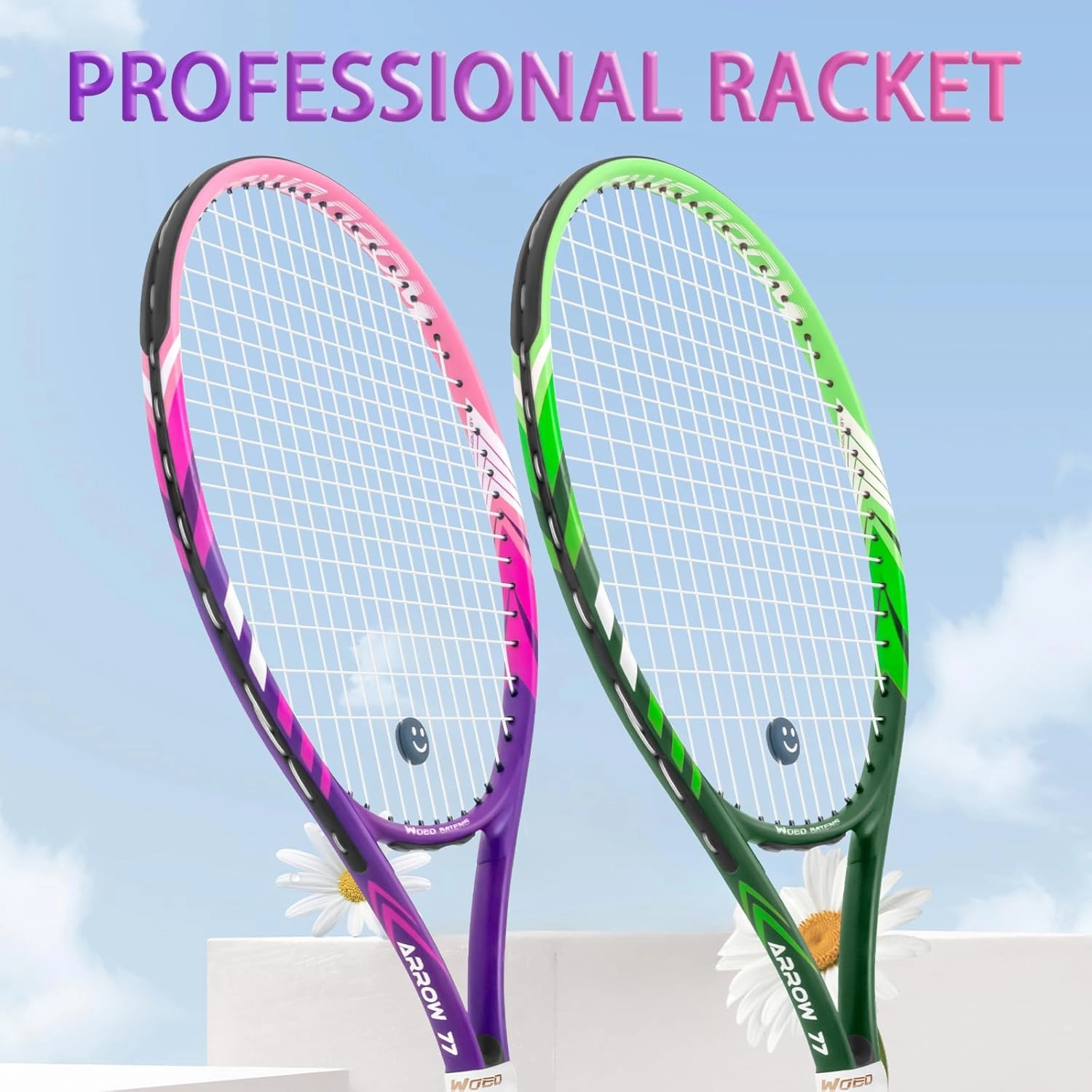 19" 23" 25" Kids Tennis Racket Junior/Youth Tennis Racquet with Tennis Ball Carry Bag Overgrips Vibrations Dampers…