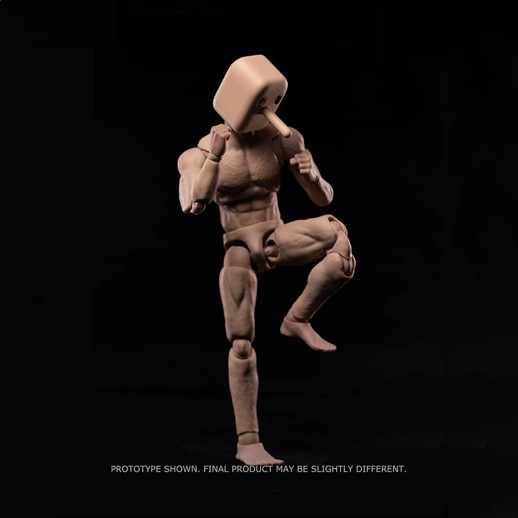 1/12 Scale Narrow Shoulder Male Action Figure 6in Flexible Notaman Square Head Male Figure Body Doll Miniature Figure with Head Sculpt