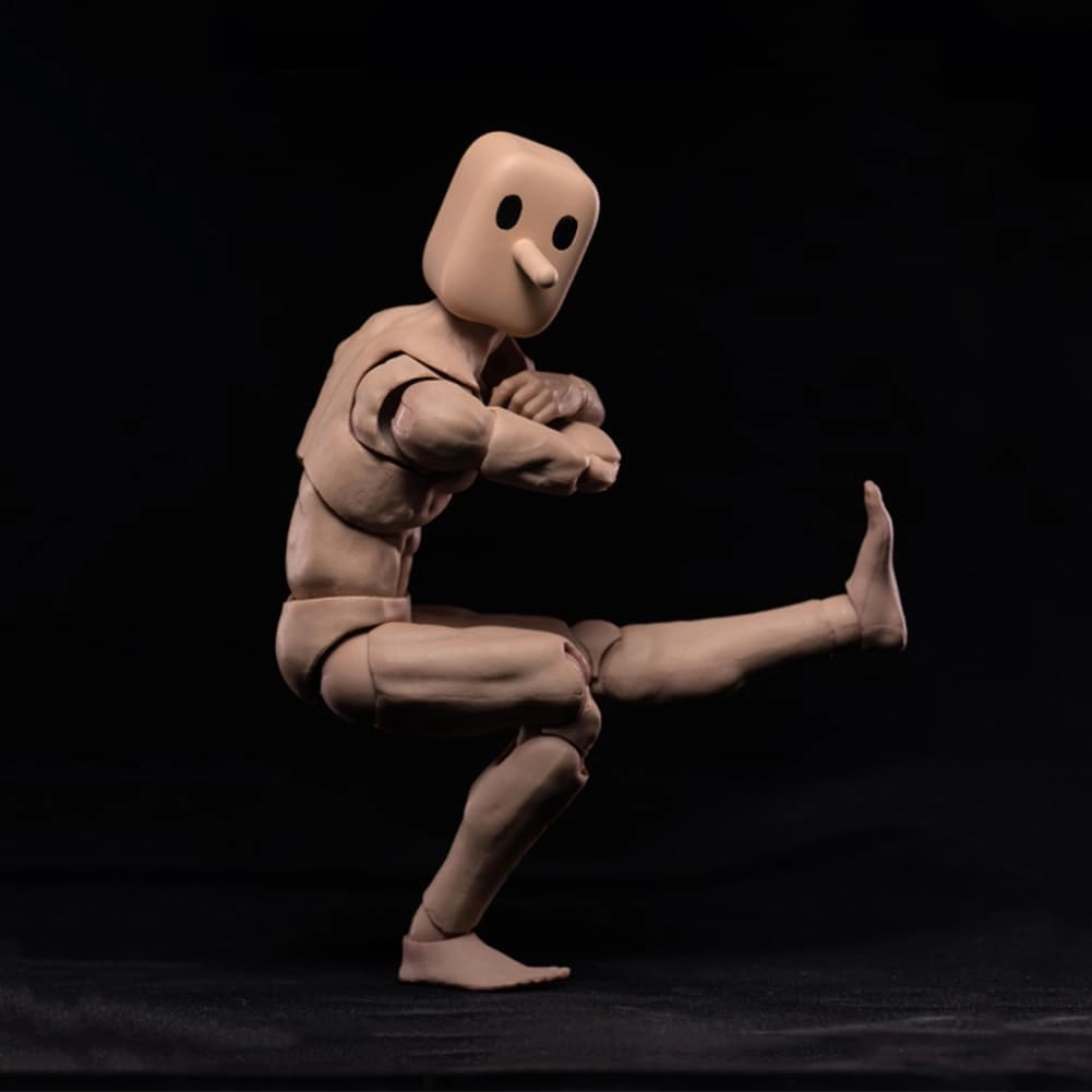 1/12 Scale Narrow Shoulder Male Action Figure 6in Flexible Notaman Square Head Male Figure Body Doll Miniature Figure with Head Sculpt