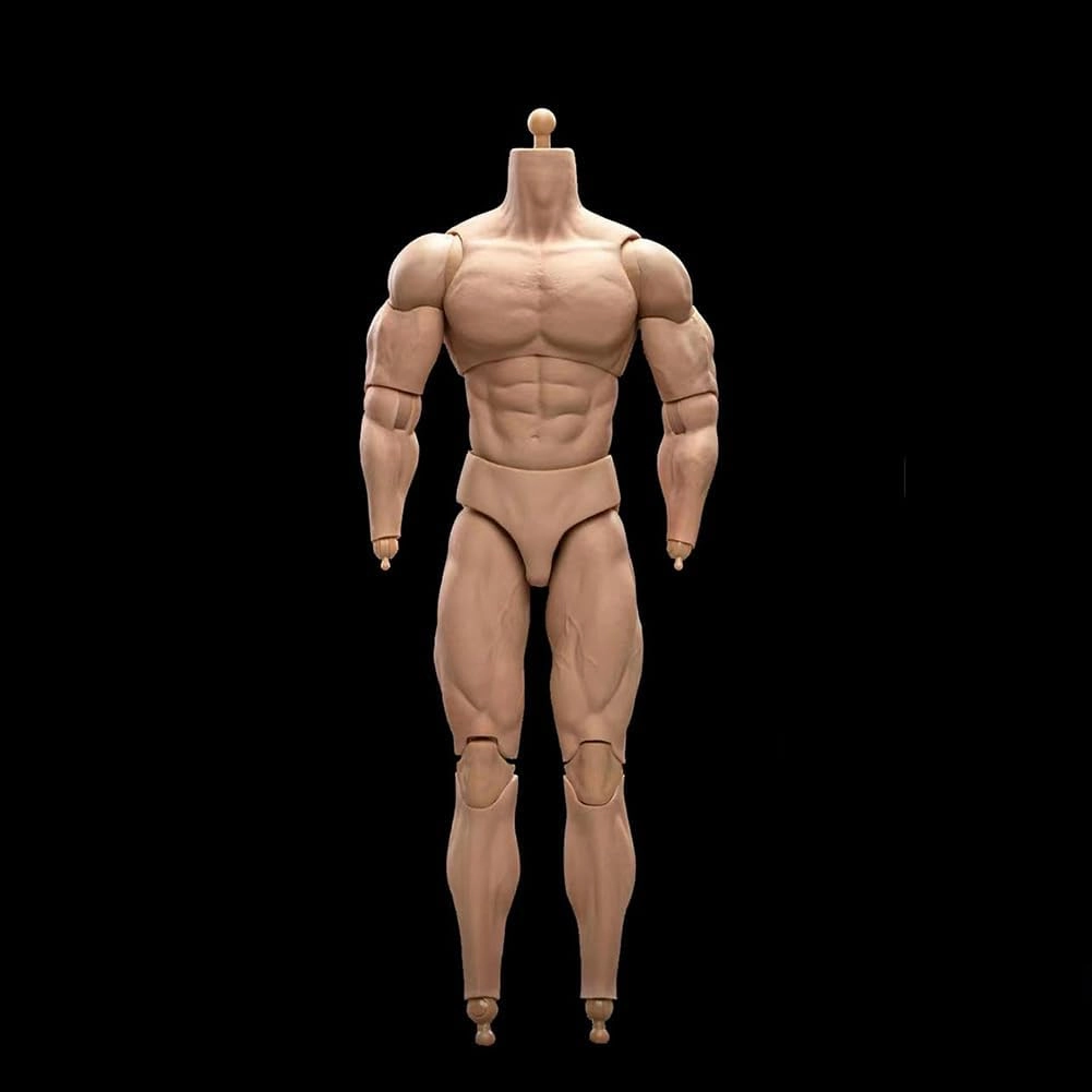 1:6 Scale Male Action Figure 12 Inch Flexible Muscle Male Figure Body Doll Miniature Figure Without Head Sculpt
