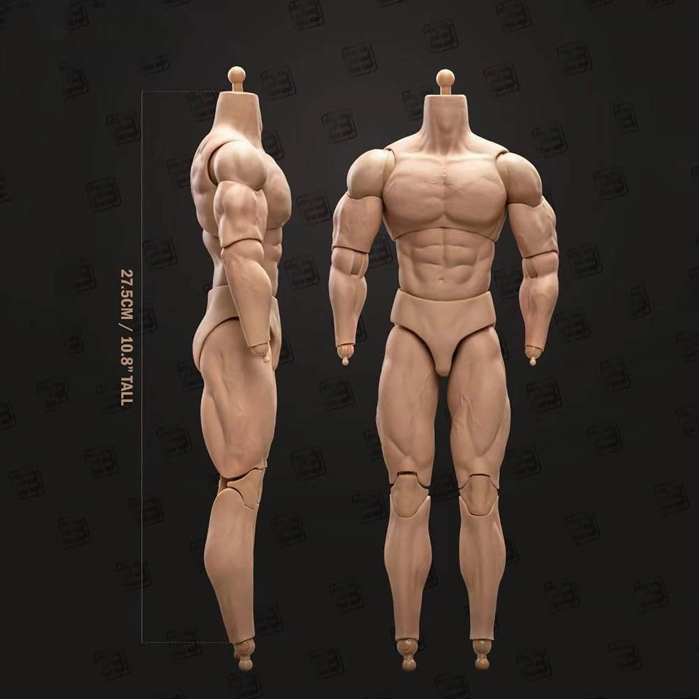 1:6 Scale Male Action Figure 12 Inch Flexible Muscle Male Figure Body Doll Miniature Figure Without Head Sculpt