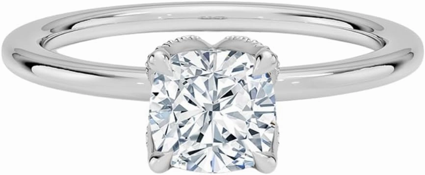 1 CT Moissanite Engagement Ring Colorless VVS1 10K 14K 18K Solid Gold, 925 Sterling Silver Halo Moissanite Engagement Ring Christmas Gift For Women