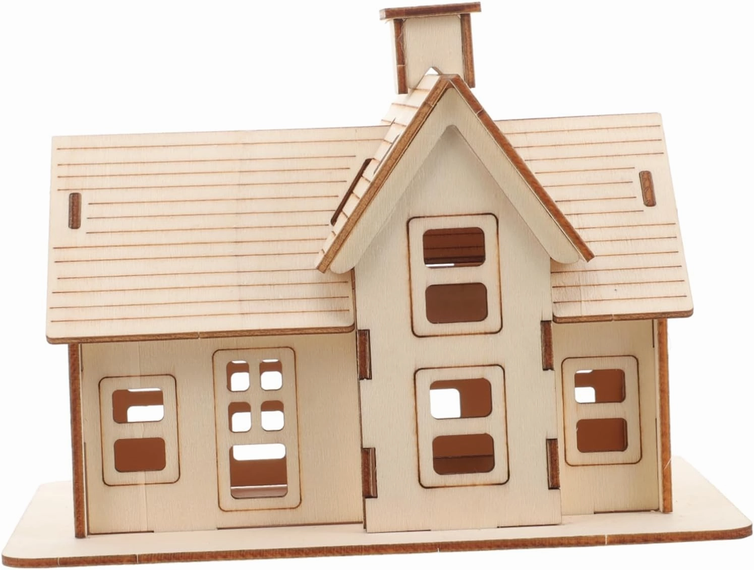 1 Set DIY Assembly Wooden House Model Puzzle for Adults Light Weight Puzzle with Delicate Design Desk Decor and Fun Hands Activity Rustic Log Cabin Style