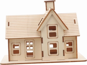1 Set DIY Assembly Wooden House Model Puzzle for Adults Light Weight Puzzle with Delicate Design Desk Decor and Fun Hands Activity Rustic Log Cabin Style