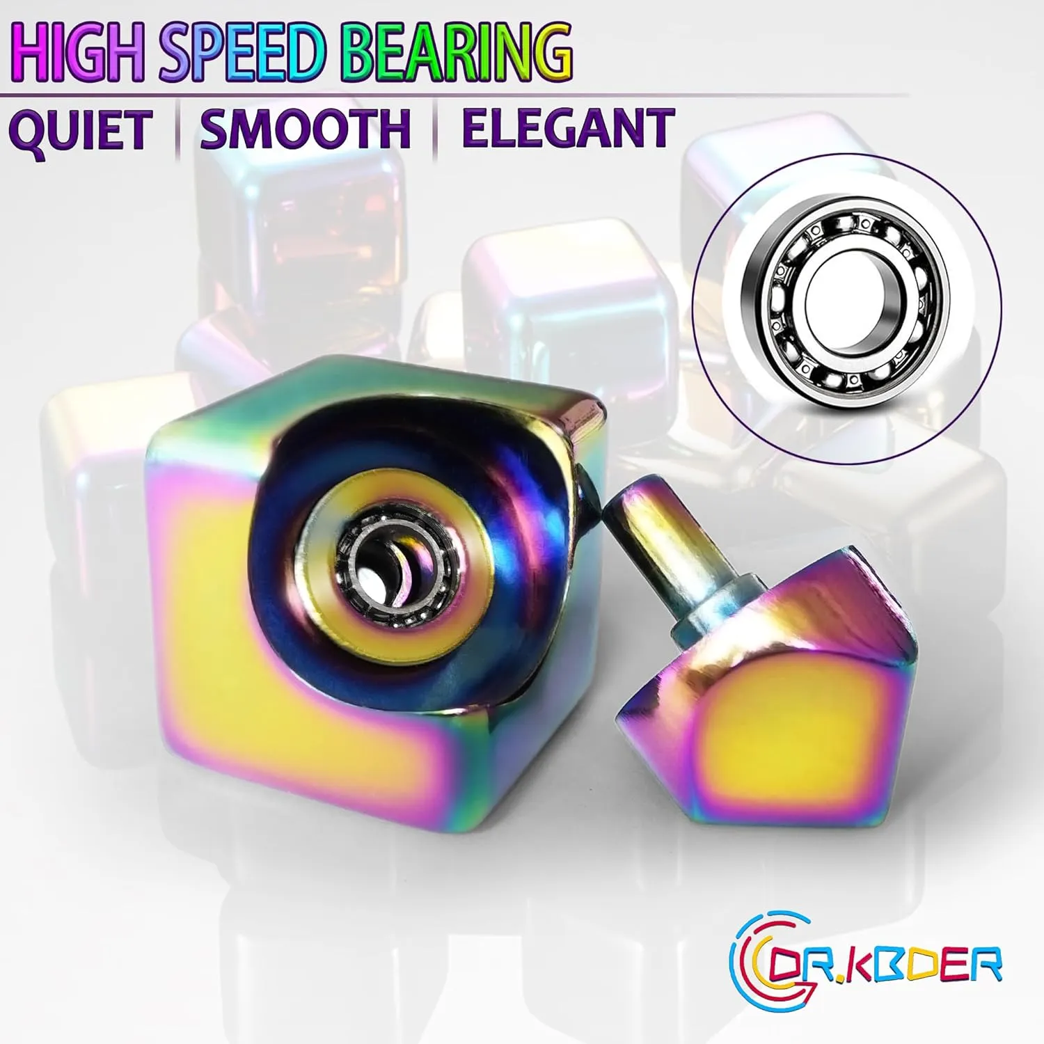 2 Pc Fidget Spinner Toys Cube Adults, Easter Basket Stuffers for Teens Metal EDC Cool Desk Gadgets Office Toys Small Anxiety Figette Sensory Toy, ADHD Tool Fingears Figet Stress Valentine Gift For Boy