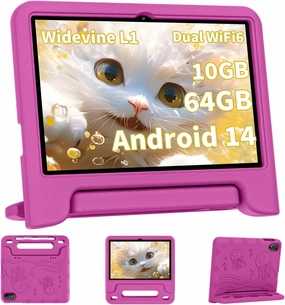 2025 Upgraded Android 14 Tablet, 10inch Kids Tablet , Octa-core CPU, 10GB 64GB 1TB Expand Tablets for Kids with Kids Space, Parental Control, 6000mAh Big Battery, HD Touchscreen Display Tableta