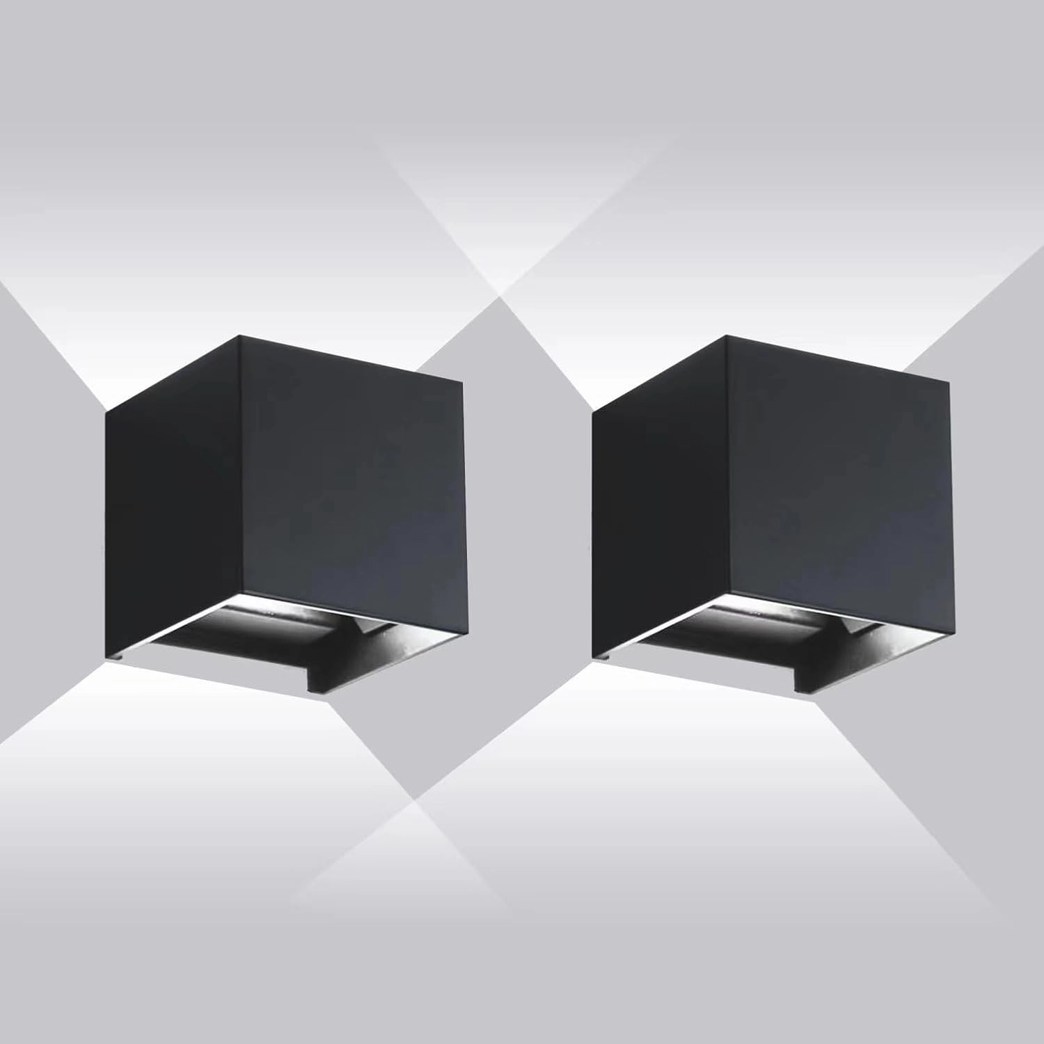 20W Outdoor Wall Light, Modern Waterproof 6500K Porch Light, Adjustable Up & Down Beam, 2 Pack - YY-BD-020