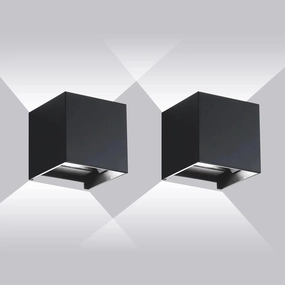 20W Outdoor Wall Light, Modern Waterproof 6500K Porch Light, Adjustable Up & Down Beam, 2 Pack - YY-BD-020