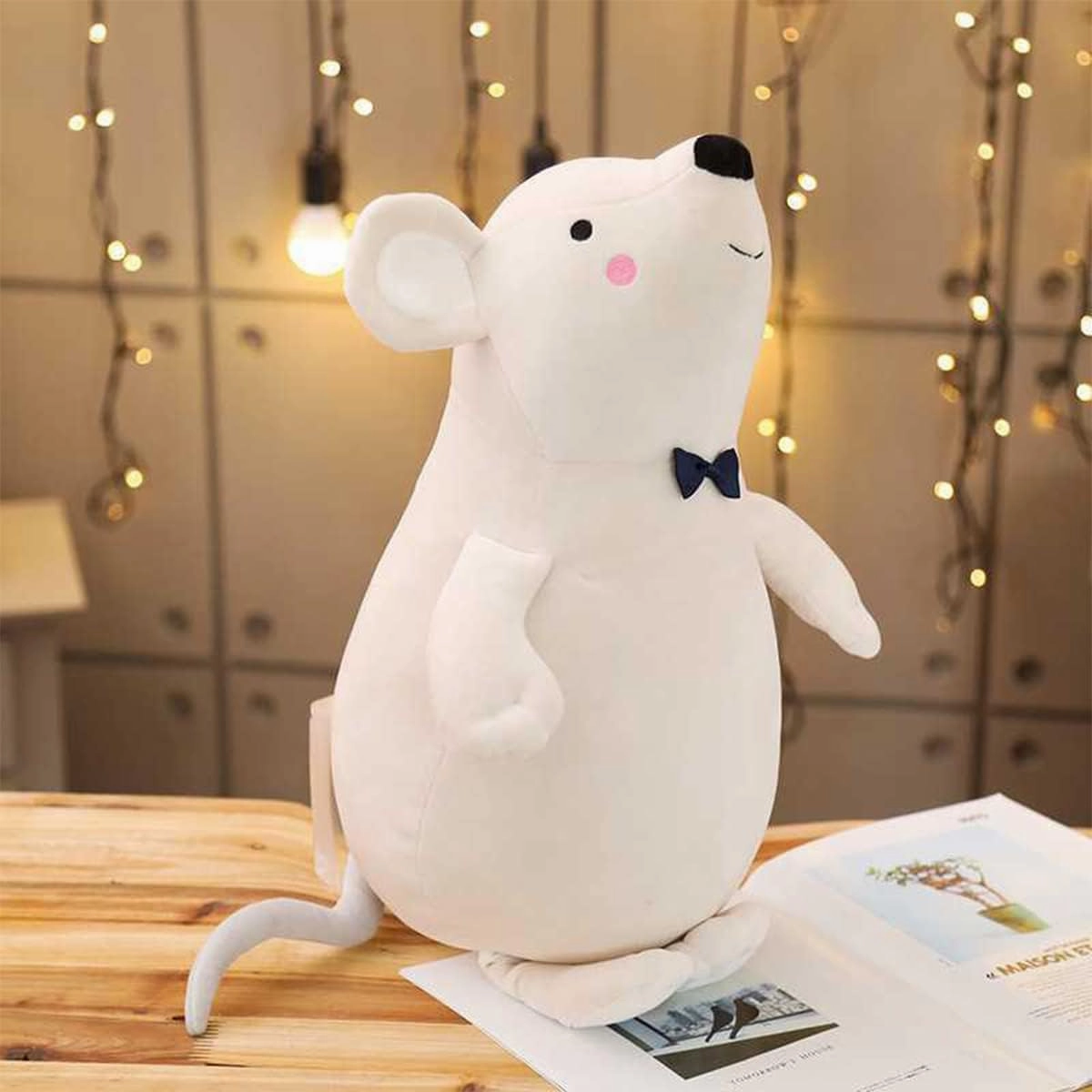 23.6 inch Soft Large Mouse Stuffed Animals Big Hugging Pillow Cute Giant Mouse Plush Toy Comfortable Cartoon Body Pillow Fluffy Surprise Squishy Plushie for Kids Girls Boys Birthday Christmas