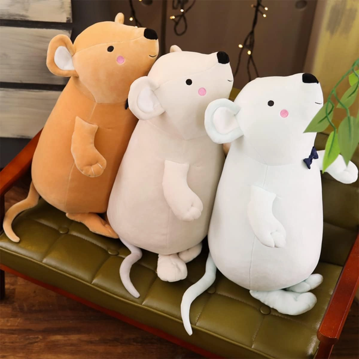23.6 inch Soft Large Mouse Stuffed Animals Big Hugging Pillow Cute Giant Mouse Plush Toy Comfortable Cartoon Body Pillow Fluffy Surprise Squishy Plushie for Kids Girls Boys Birthday Christmas