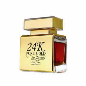 24K Pure Gold Perfume for Women, 3.4 Fl Oz/100ml Eau de Parfum Spray Travel Size Perfumes Long-Lasting Fragrance, Floral Fruity Notes of Praline, Vanilla, Musk, Rose, Strawberry, Amber