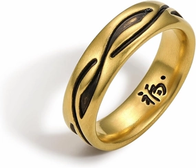 24K Solid Gold Rings Vintage Stackable Bands Cool Black Rings Simple Blessing Wedding Rings Fashion Jewelry for Men Women Birthday Anniversary Size 10-24 A019639