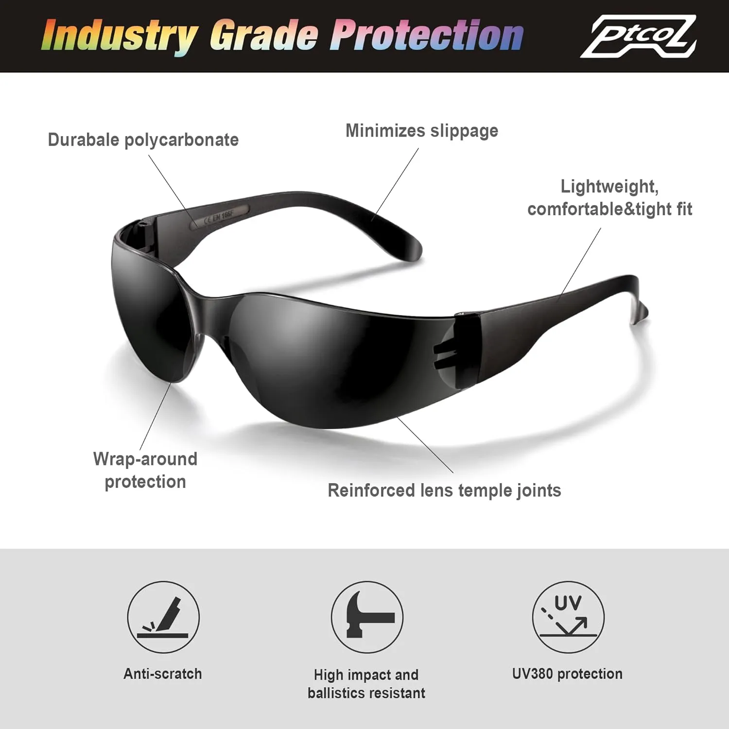 28 Pack Safety Glasses (Bulk Pack of 24 4) Unisex Black Tinted Anti-Scratch Protective Goggles Impact Resistant Lens Eyewear with ANSI Z87.1 Certified Perfect for Construction, Shooting and Laboratory