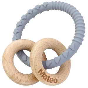 2PCS Customizable Teething Rattle with Name for Babies,Personalized Rattle Teether Ring Sensory Toy Girls and Boys Gift