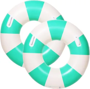 2PCS Large Swimming Pool Tubes Inflatable Pool Floats for Adult Swim Ring Floaties Inflatable Swimming Pool Raft Summer Beach Lounger Float Party Supplies