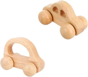 2Pcs Push Car Wooden Grasping Lightweight Educational Plaything for Finger and Safe Playtime Fun