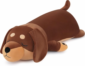 30'' Giant Dachshund Dog Plush Stuffed Animal- Weiner Dog Plush Pillow Plushies, Large Sleeping Dachshund Plush Toy, Cute Hugging Weiner Dog Stuffed Animal, Birthday Gifts for Kids Girls Boys