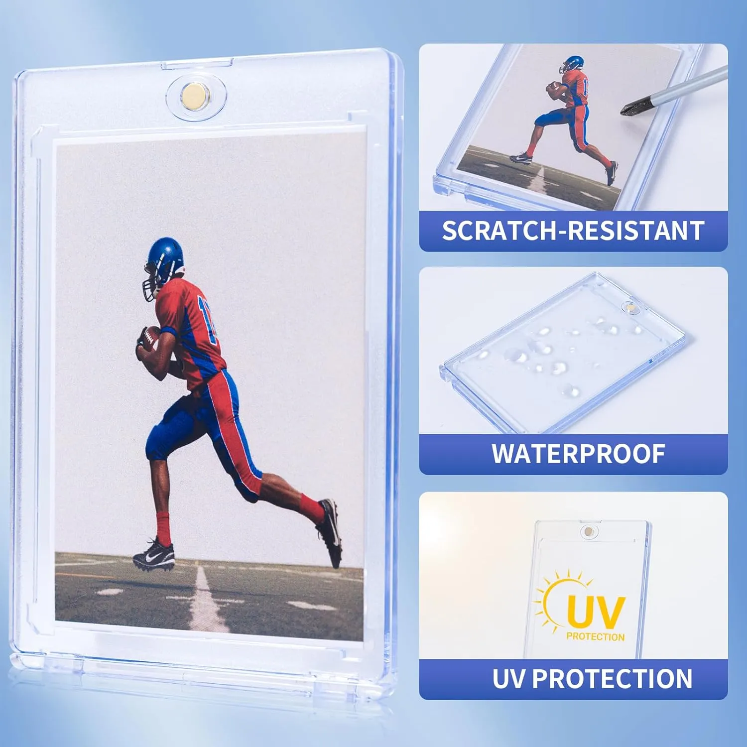 30ct Magnetic Card Holder for Trading Cards,35PT One Touch Card Holder Super - Strong Baseball Card Holders,Ideal for Display & Storage Display Case for Standard Cards