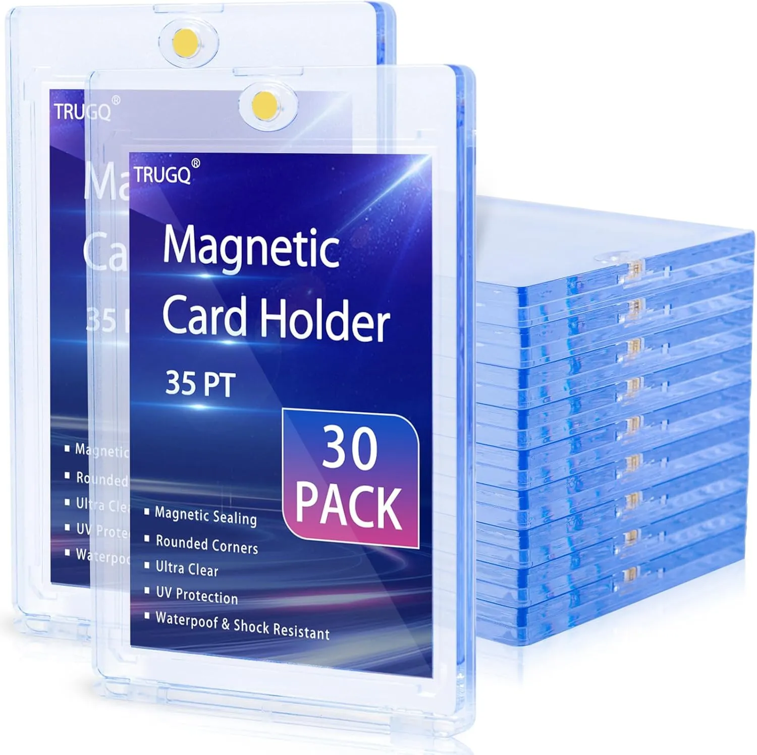 30ct Magnetic Card Holder for Trading Cards,35PT One Touch Card Holder Super - Strong Baseball Card Holders,Ideal for Display & Storage Display Case for Standard Cards