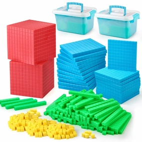 334 PCS Base Ten Blocks Set,Contains 110 rods Counting Cubes to Help Kids Learn Maths. 2 Boxes-Pack.(2)