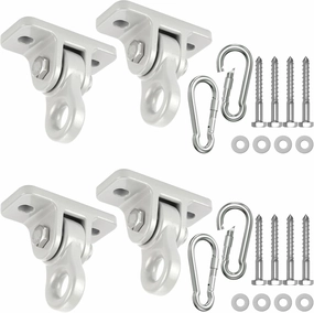 3500lb Heavy Duty Porch Swing Hangers Kit, with Screws Bolts for Wooden Sets Playground Porch Patio Yoga Seat Indoor Outdoor Hanging Snap Hooks (4 Pack Silver)