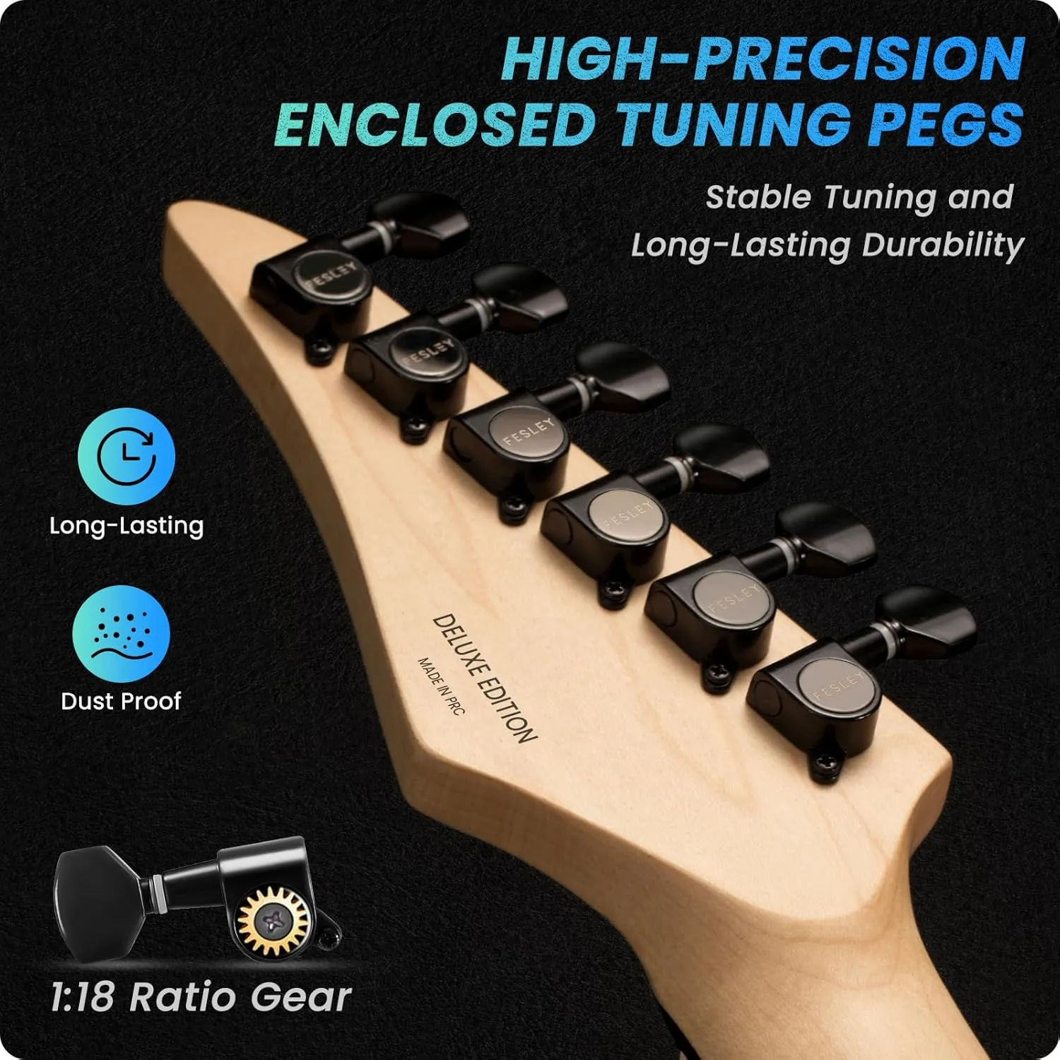 39" Solid Body Electric Guitar: Electric Guitar Kit with Bone Nut, Full Size 6 String Guitars with 24 Frets,Poplar Body AAA Flame Maple Top,Guitarra Electrica with HSS Ceramic Pickup,Blue