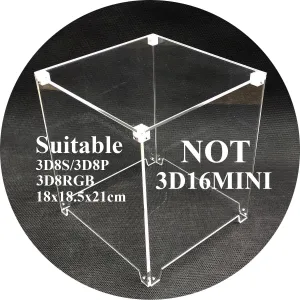 3D LED Cube Transparent Acrylic Case It is Only Applicable to 3D8S-BLUE 3D8P-BLUE 3D8S-MUTIL 3D8P-MULTI and 3D8RGB-KIT