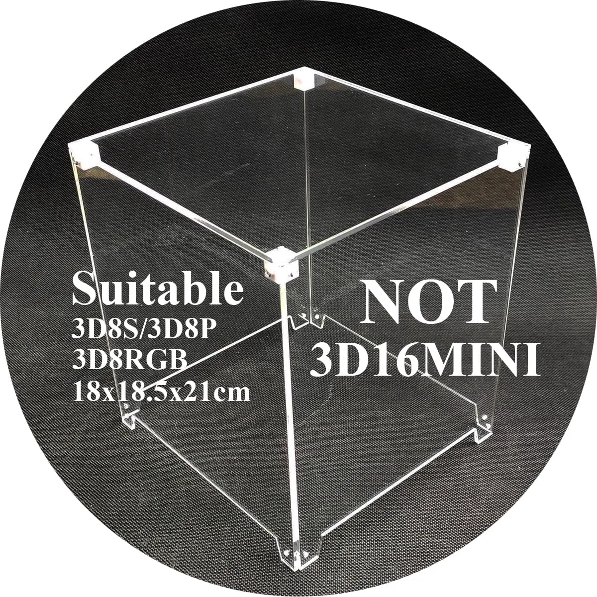 3D LED Cube Transparent Acrylic Case It is Only Applicable to 3D8S-BLUE 3D8P-BLUE 3D8S-MUTIL 3D8P-MULTI and 3D8RGB-KIT