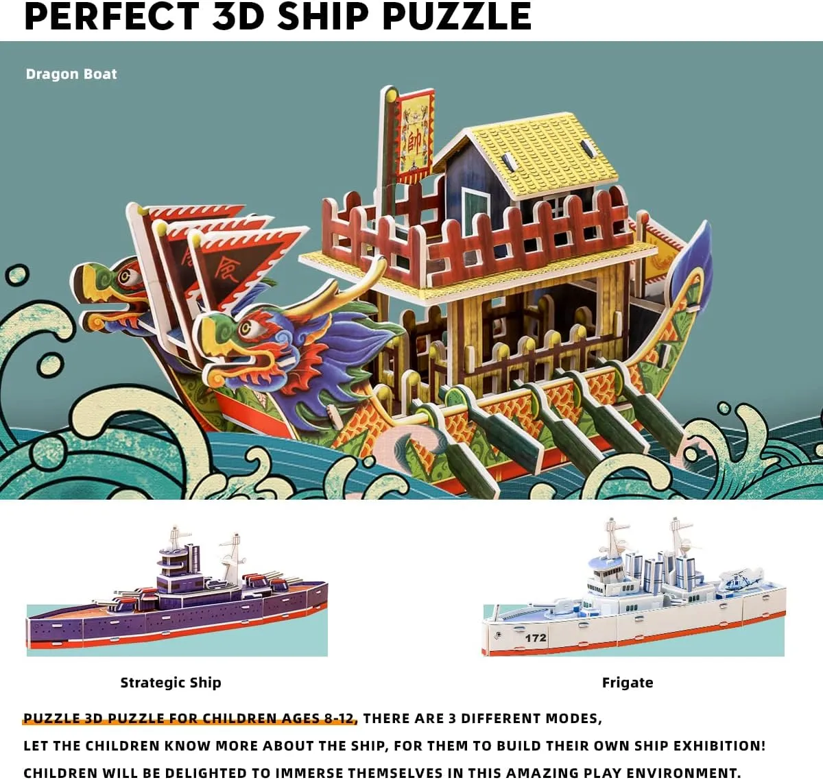 3D Puzzles Gift Set for Kids DIY Jigsaw Toys Paper and EPS Foam Board and Adults Fun and Creative DIY Model Building kit for Kids Toys for Girls and Boys. (Vehicle Series (11 Sets))