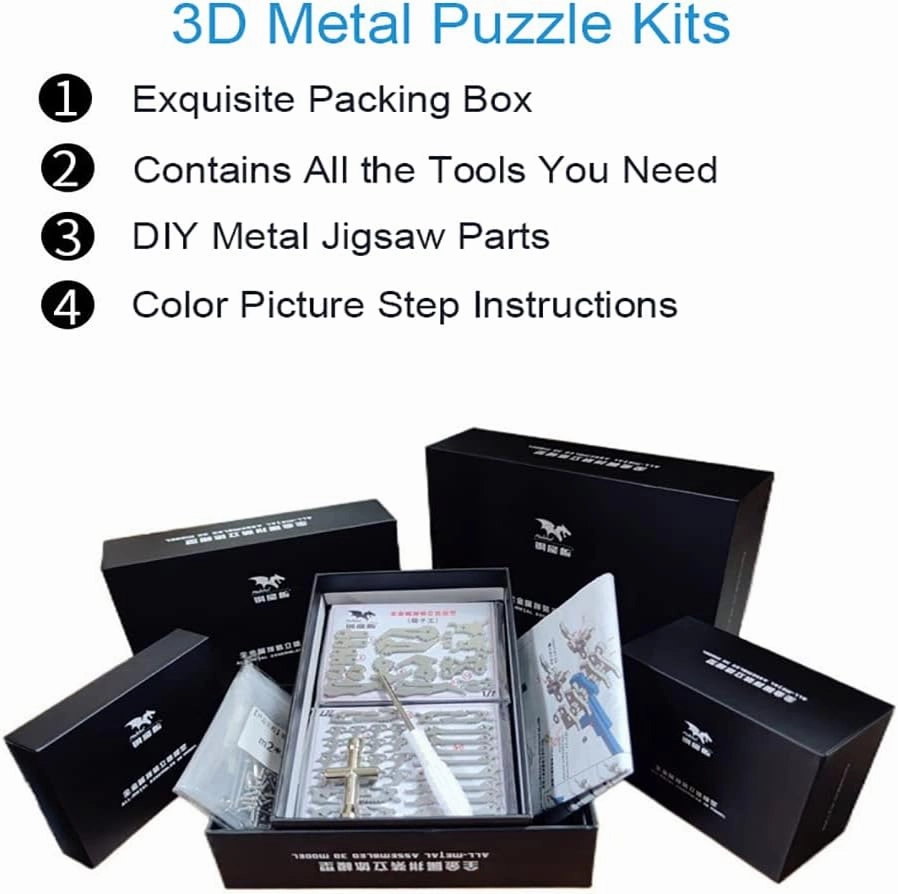 3D Metal Model Kits, Mechanical Fire Breathing Dragon 3D Metal Puzzle,Steel Warcraft Collection DIY Animal Brain Teasers Simple 3D Puzzles Home Decor Art Craft Gifts Toys for Adult