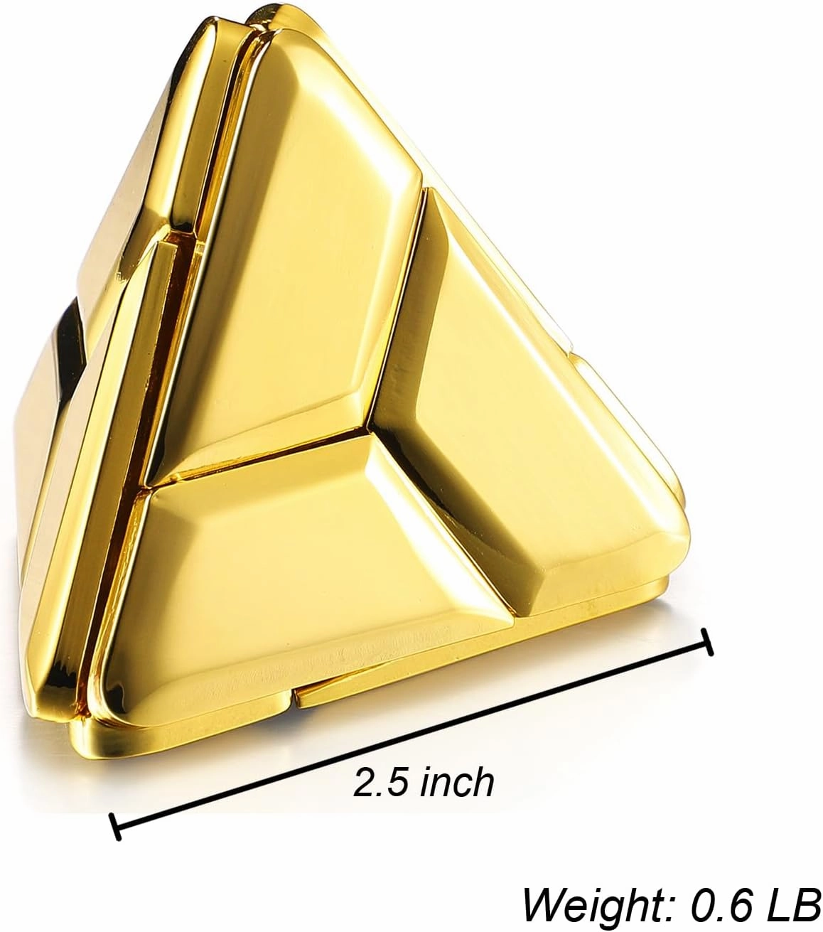 3D Triangle Metal Puzzle, Brain Teaser Puzzle for Adults Kids (Gold)
